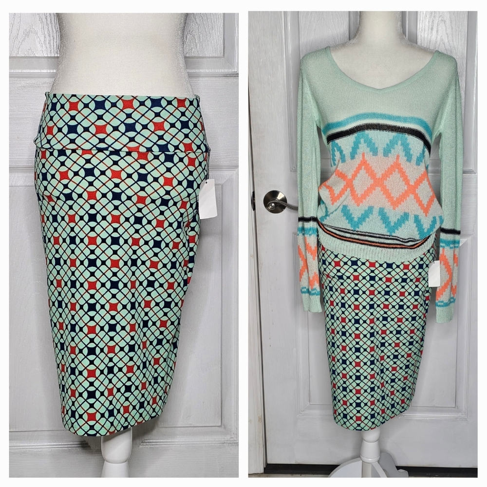 Geometric Patterned Skirt - Multicolor - Picture 2 of 11